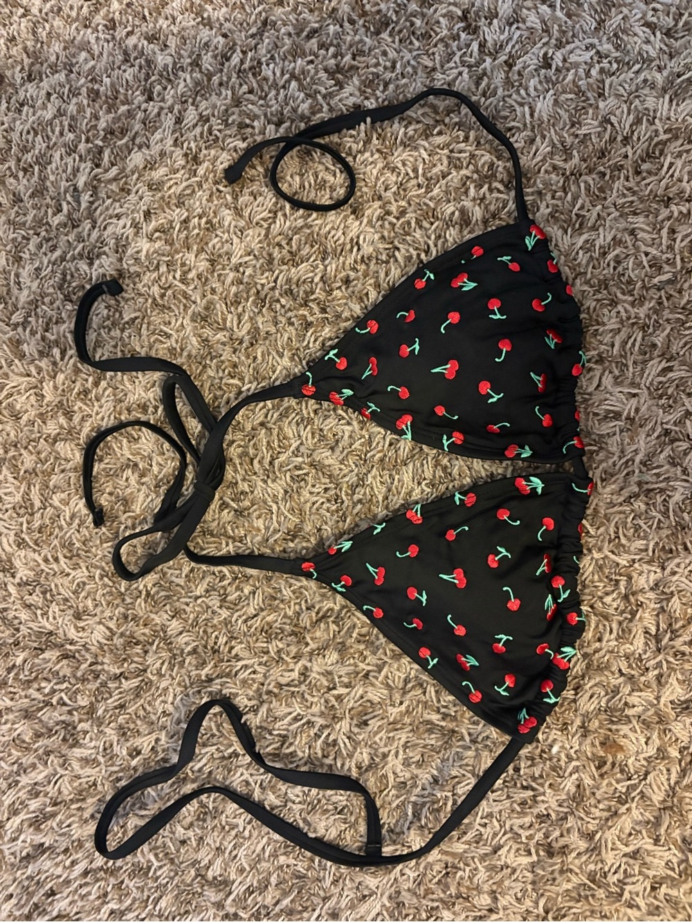 wild fable Black Cherry Print Triangle Bikini Top